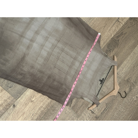 EILEEN FISHER 100% Silk Boat Neck Shift Dress Large Oxidized Cobblestone Taupe - Picture 7 of 8